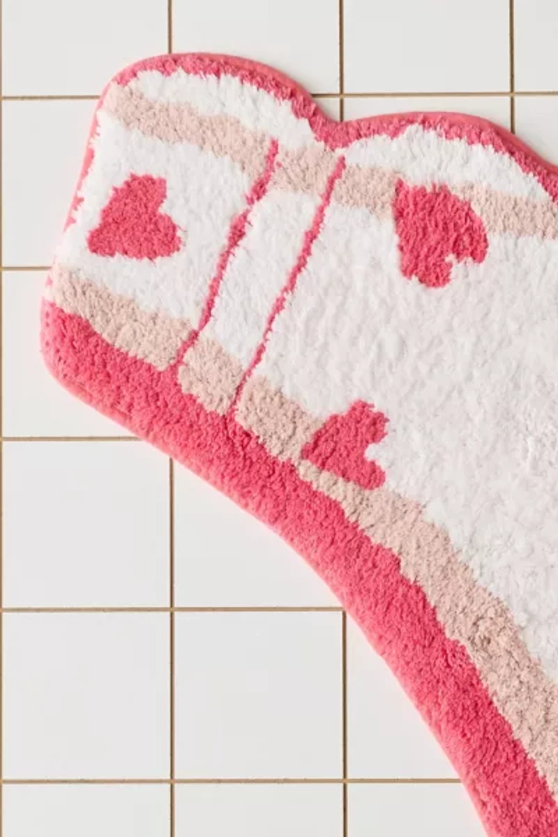 Heart Undies Plush Tufted Bath Mat