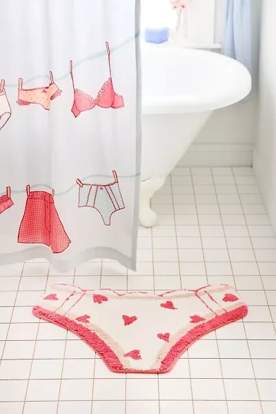 Heart Undies Plush Tufted Bath Mat