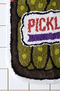 Pickle Jar Shaped Plush Tufted Bath Mat