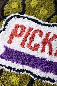 Pickle Jar Shaped Plush Tufted Bath Mat