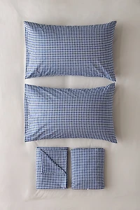 Gingham Patterned Cotton Percale Sheet Set
