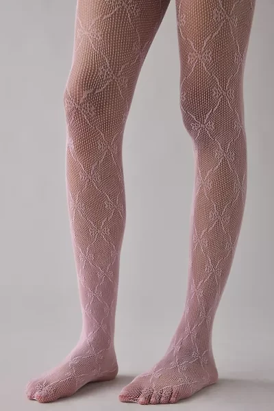 Bow Chain Pointelle Sheer Tights