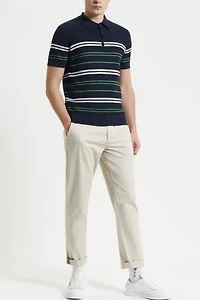 Ben Sherman Herringbone Striped Polo Shirt