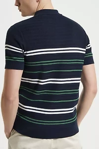 Ben Sherman Herringbone Striped Polo Shirt