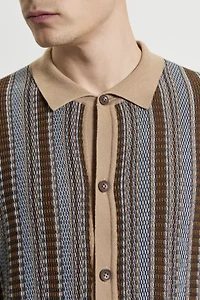 Ben Sherman Textured Stripe Knit Shirt