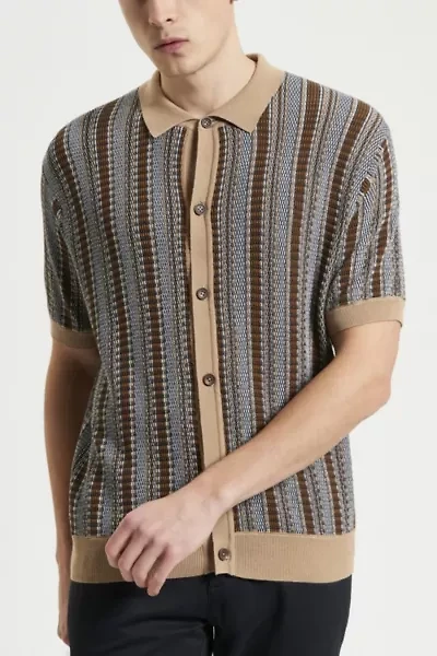Ben Sherman Textured Stripe Knit Shirt