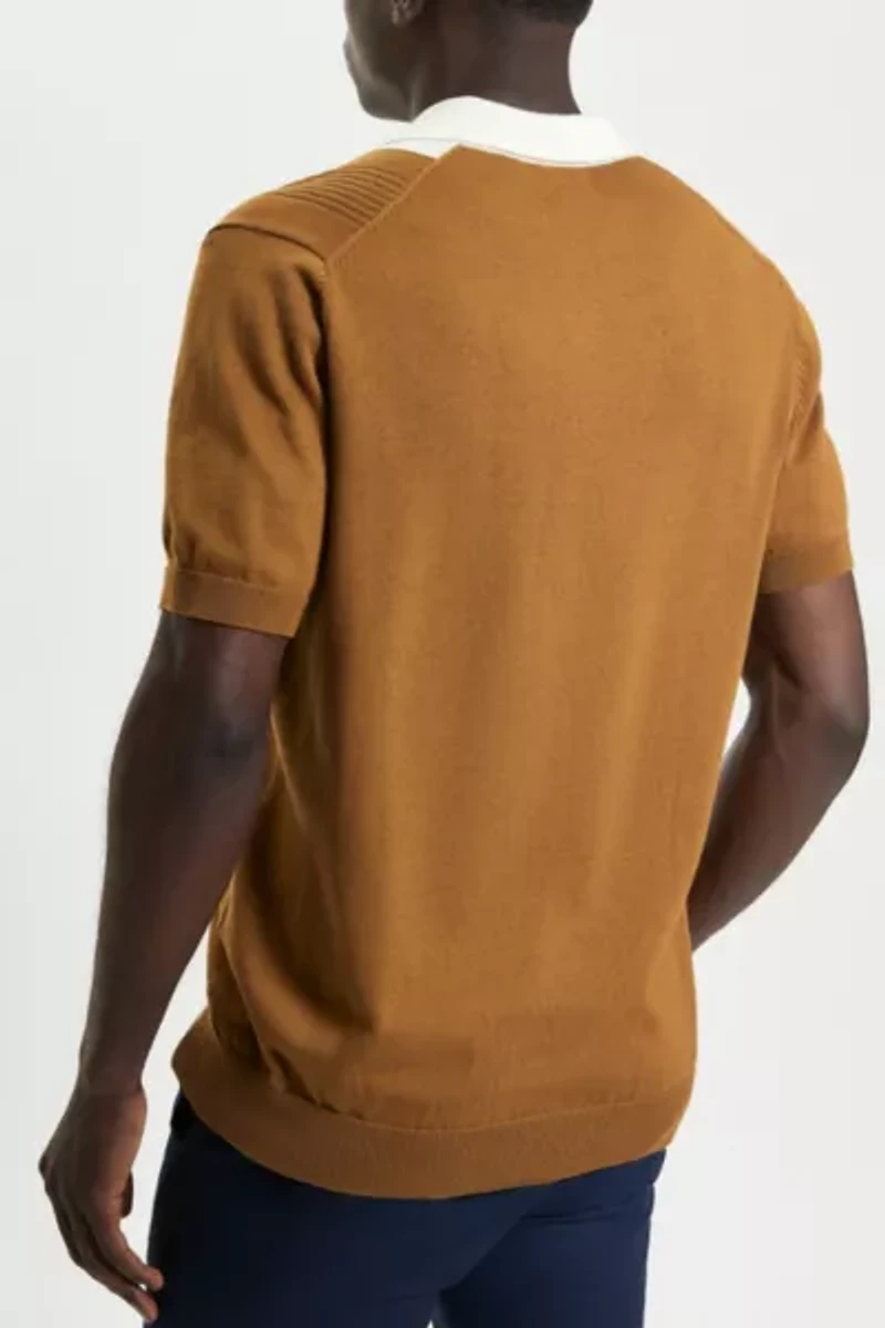 Ben Sherman Textured Block Stripe Polo Shirt