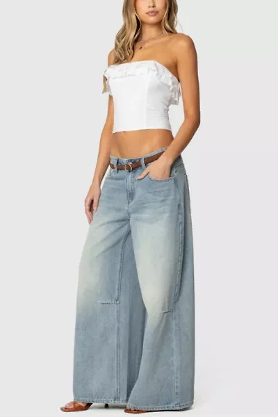 Edikted Litsa Ruffled Linen Look Corset