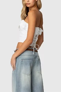 Edikted Litsa Ruffled Linen Look Corset