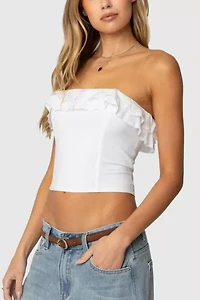 Edikted Litsa Ruffled Linen Look Corset