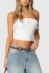 Edikted Litsa Ruffled Linen Look Corset