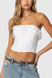 Edikted Litsa Ruffled Linen Look Corset
