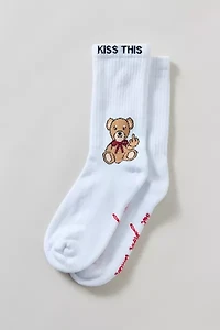 Out From Under Kiss This Bear Crew Sock