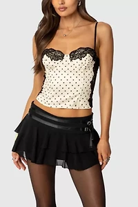 Edikted Mallie Polka Dot Corset