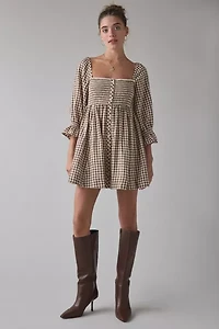 Kimchi Blue Cute As A Button Puff Sleeve Babydoll Mini Dress