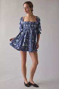 Kimchi Blue Cute As A Button Puff Sleeve Babydoll Mini Dress