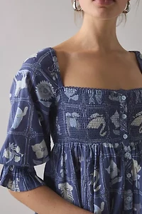 Kimchi Blue Cute As A Button Puff Sleeve Babydoll Mini Dress