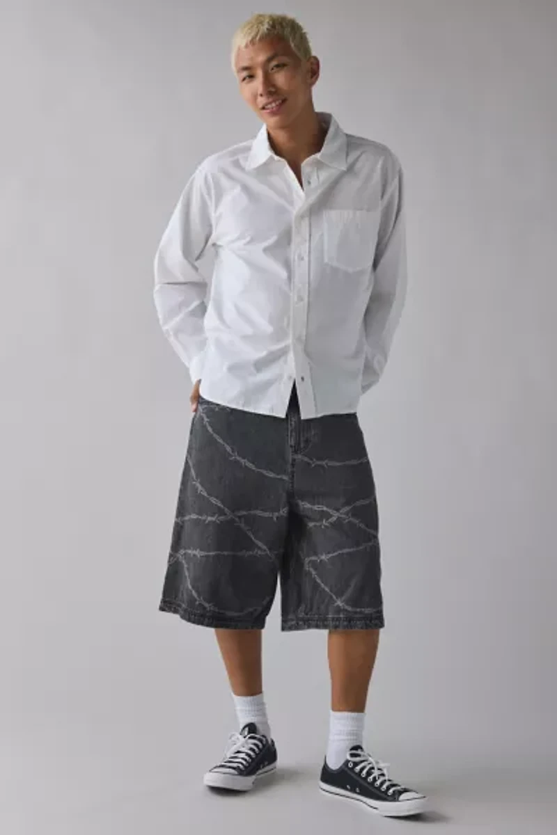 BDG Astro Barbed Wire Baggy Denim Jort