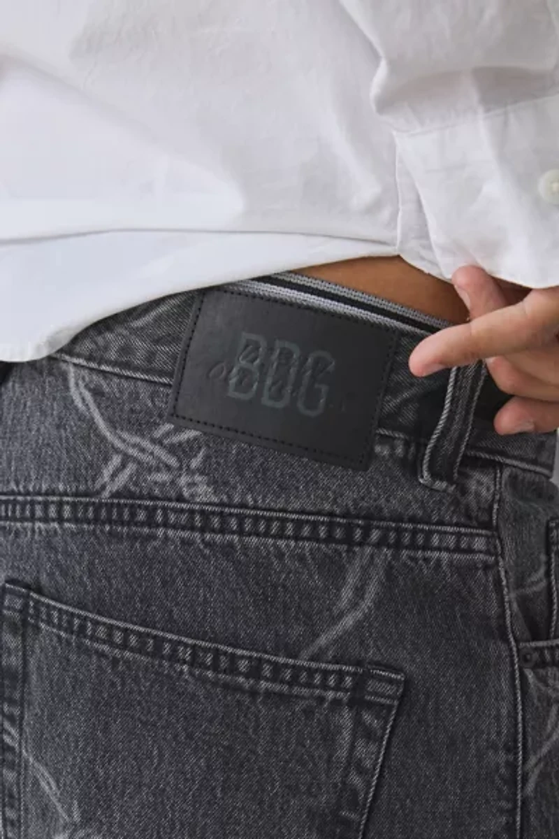 BDG Astro Barbed Wire Baggy Denim Jort