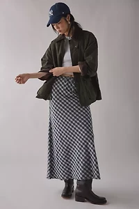 Kimchi Blue Lexi Check Low-Rise Cotton Maxi Skirt