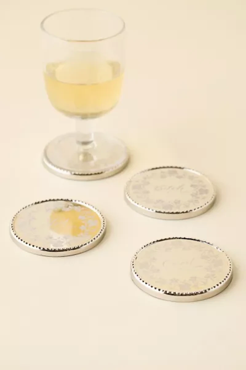 Esme Stainless Steel Coaster Set