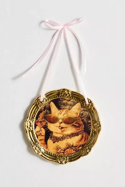 Sassy Kitty Ceramic Hanging Wall Tile