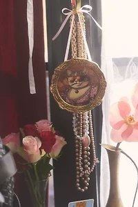 Sassy Kitty Ceramic Hanging Wall Tile