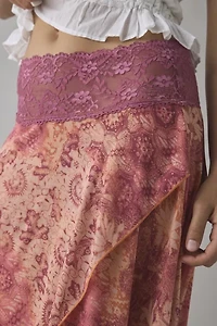 Kimchi Blue Ethereal Lace Trim Semi-Sheer Mesh Midi Skirt