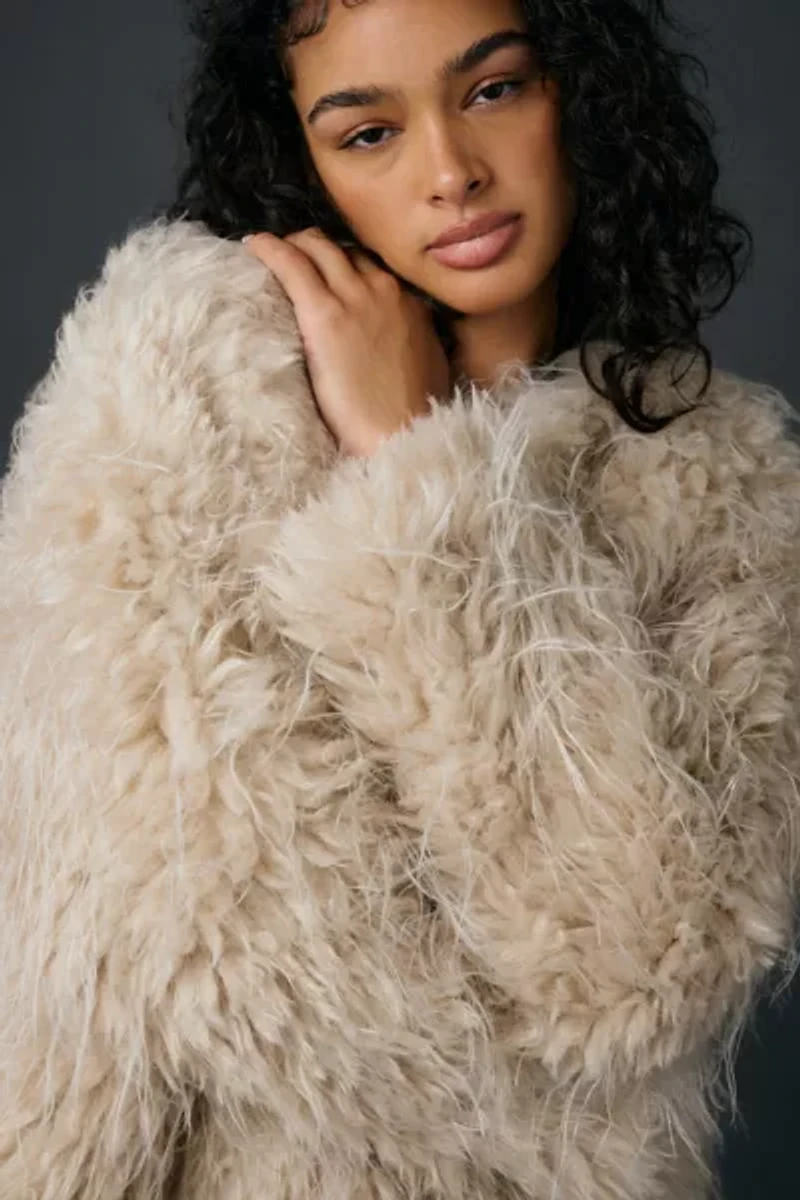 Kimchi Blue Melissa Cropped Faux Fur Jacket