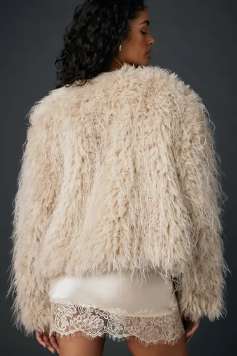 Kimchi Blue Melissa Cropped Faux Fur Jacket