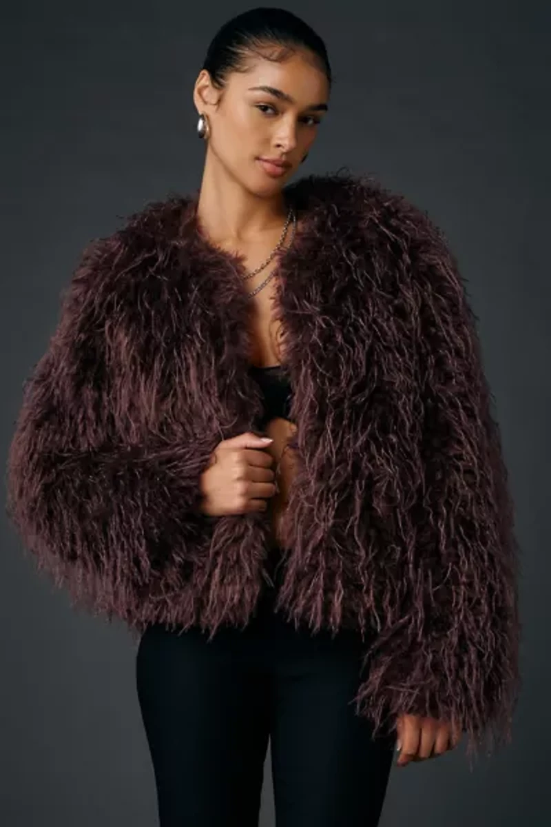 Kimchi Blue Melissa Cropped Faux Fur Jacket