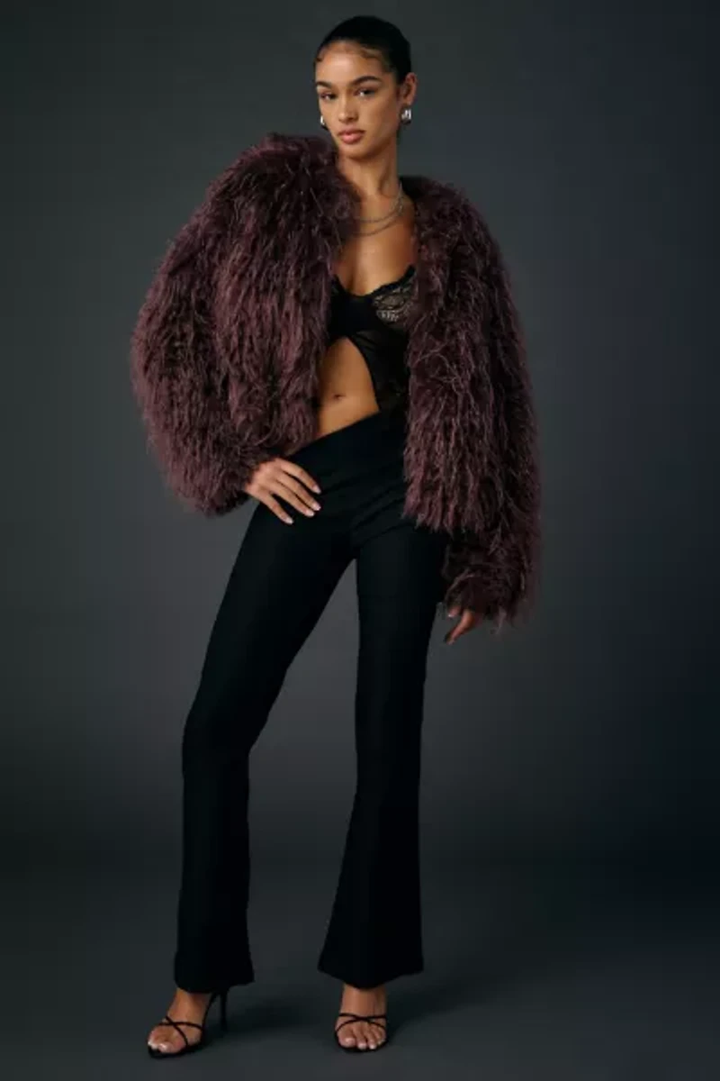 Kimchi Blue Melissa Cropped Faux Fur Jacket