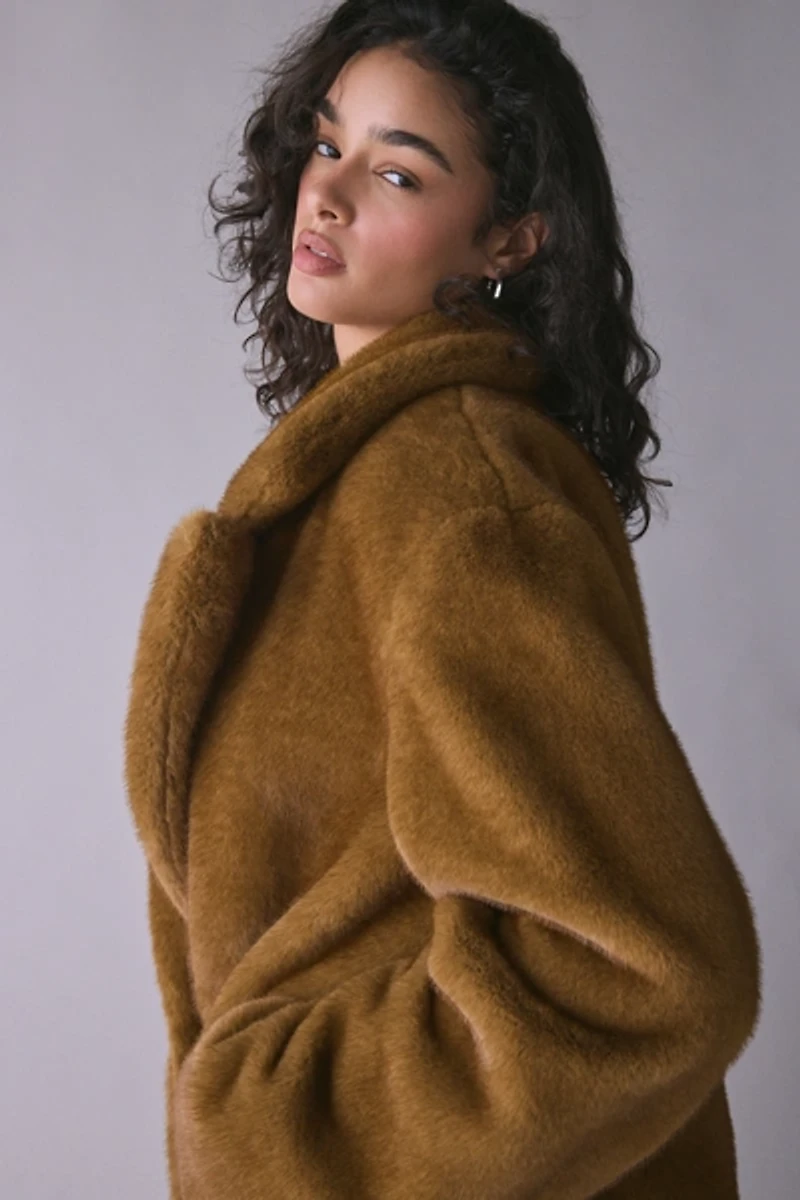 UO Scottie Oversized Long Faux Fur Coat
