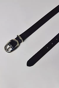 Essential Oval Buckle Leather Belt