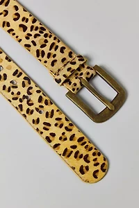Cheetah Pattern Leather Belt