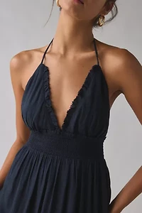 Kimchi Blue Phoebe Open-Back Halter Tiered Maxi Dress