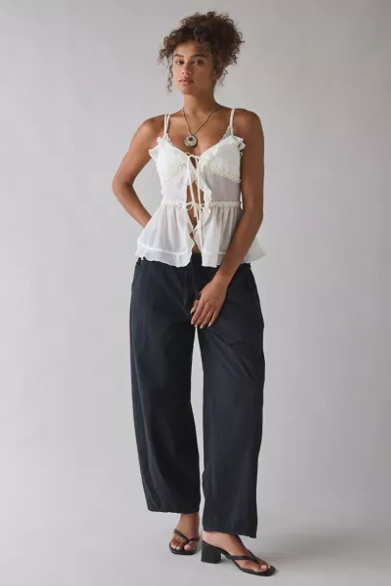 Kimchi Blue Beau Cascading Ruffle Tie-Front Flyaway Cami