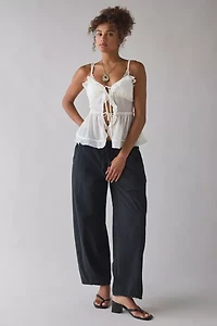 Kimchi Blue Beau Cascading Ruffle Tie-Front Flyaway Cami