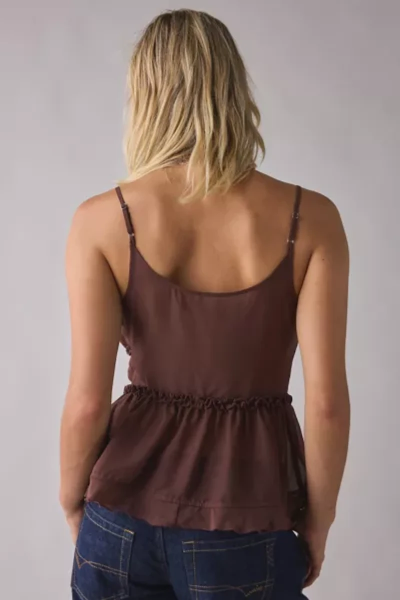 Kimchi Blue Beau Cascading Ruffle Tie-Front Flyaway Cami