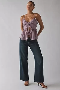 Kimchi Blue Beau Cascading Ruffle Tie-Front Flyaway Cami