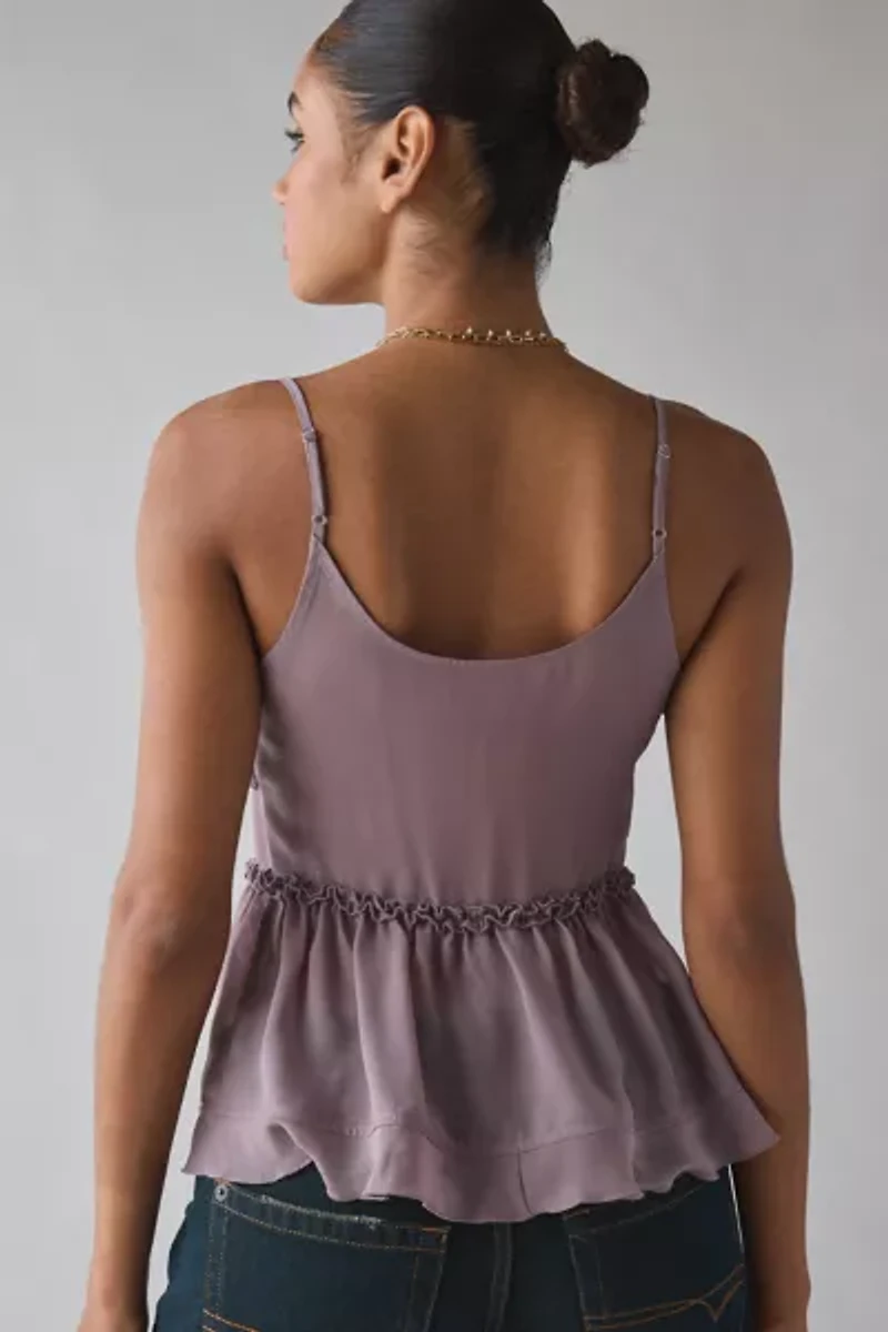 Kimchi Blue Beau Cascading Ruffle Tie-Front Flyaway Cami