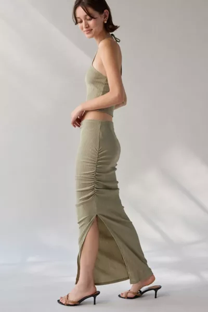 UO Caprina Ruched Knit Skirt 2-Piece Set