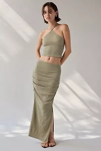 UO Caprina Ruched Knit Skirt 2-Piece Set