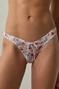 For Love & Lemons Lottie Sheer Mesh Thong