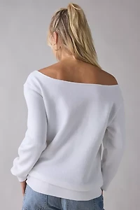St. Barts Lobster Graphic Off-The-Shoulder Oversized Pullover
