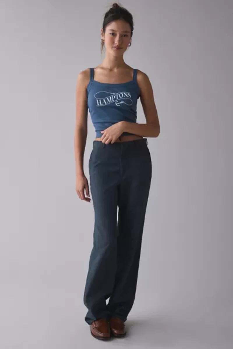 Hamptons Graphic Polka Dot Ribbed Knit Tank Top