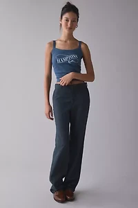 Hamptons Graphic Polka Dot Ribbed Knit Tank Top