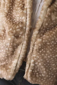 Daisy Street Fawn Faux Fur Cropped Jacket