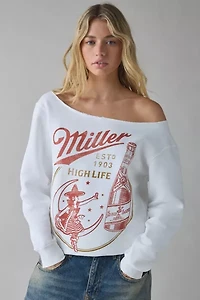 Miller High Life Graphic Off-The-Shoulder Pullover