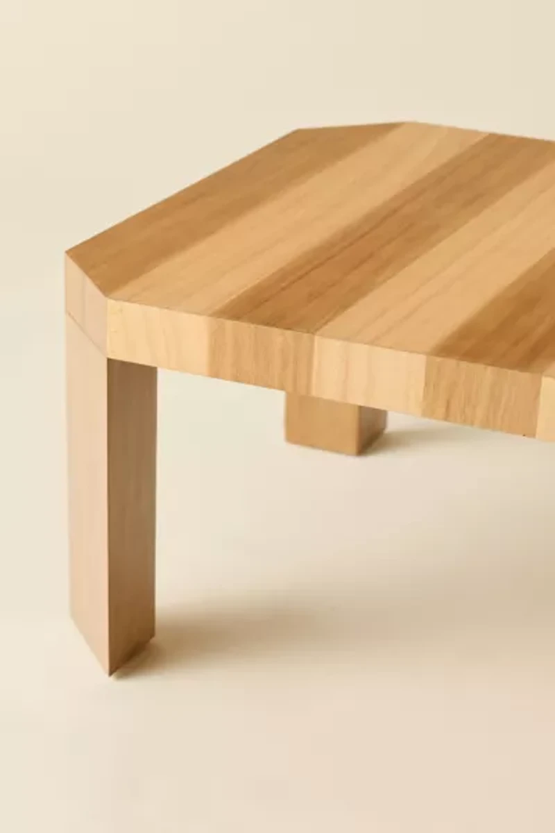 Rumi Notched Wood Coffee Table